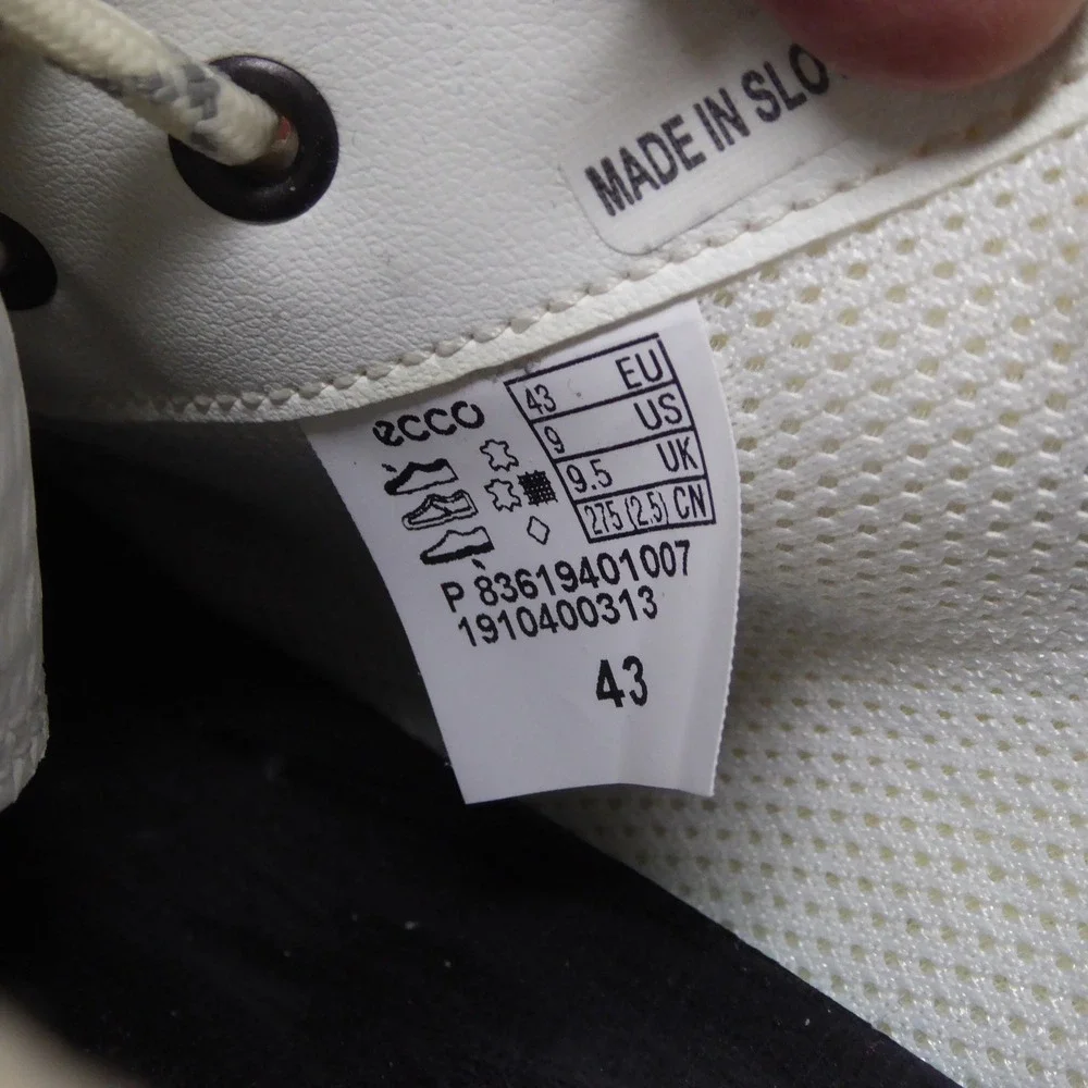 Ecco Mens ST.1 Trend Sneakers White Leather Perforated 9